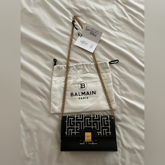 SOLD BNWT Balmain Mini 1945 Monogram Jacquard Bag Crossbody $1695 - Picture 3 of 15
